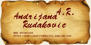 Andrijana Rudaković vizit kartica